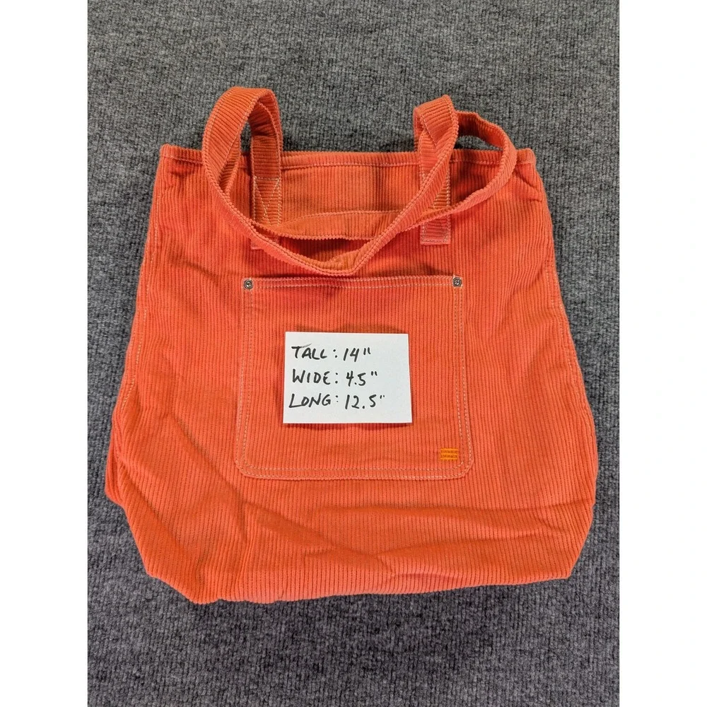 Urban Outfitters Orange Corduroy Tote Bag Cotton Shoulder Bag OB 1377545